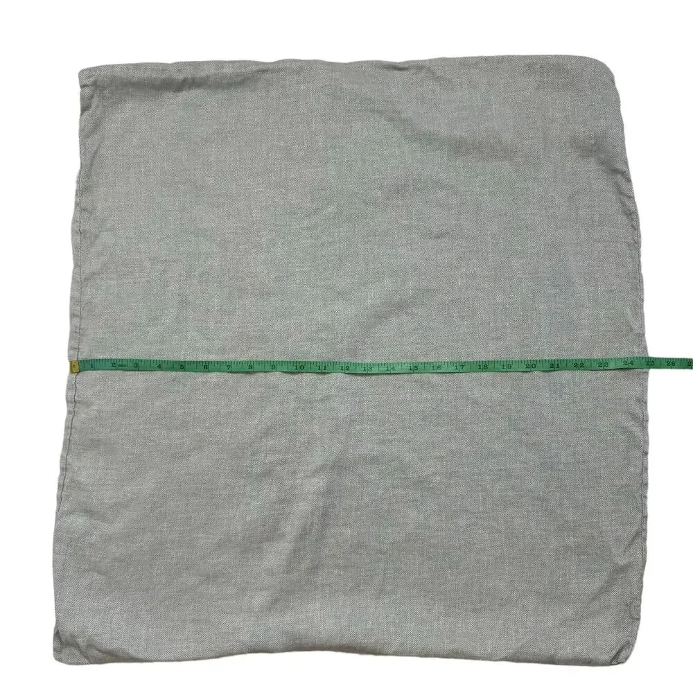 WEST ELM Hemp Cotton Light Gray 26x26 in. Pillow Sham Case Woven Bedding